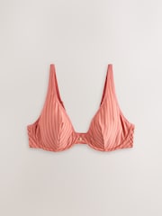 Rust/Ecru DD+ Stripe Microfibre Bra 2 Pack - Image 6 of 9