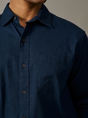 Aubin ブルー Grainsby リネン コットン シャツ - 画像 3 / 4