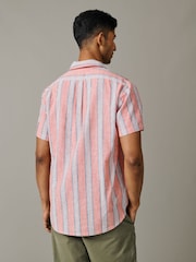 ピンク - Aubin Austin Cotton & Linen Short Sleeved Shirt - 画像 2 / 5