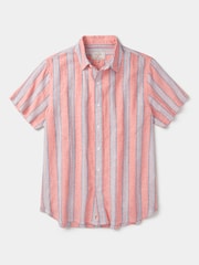 ピンク - Aubin Austin Cotton & Linen Short Sleeved Shirt - 画像 5 / 5