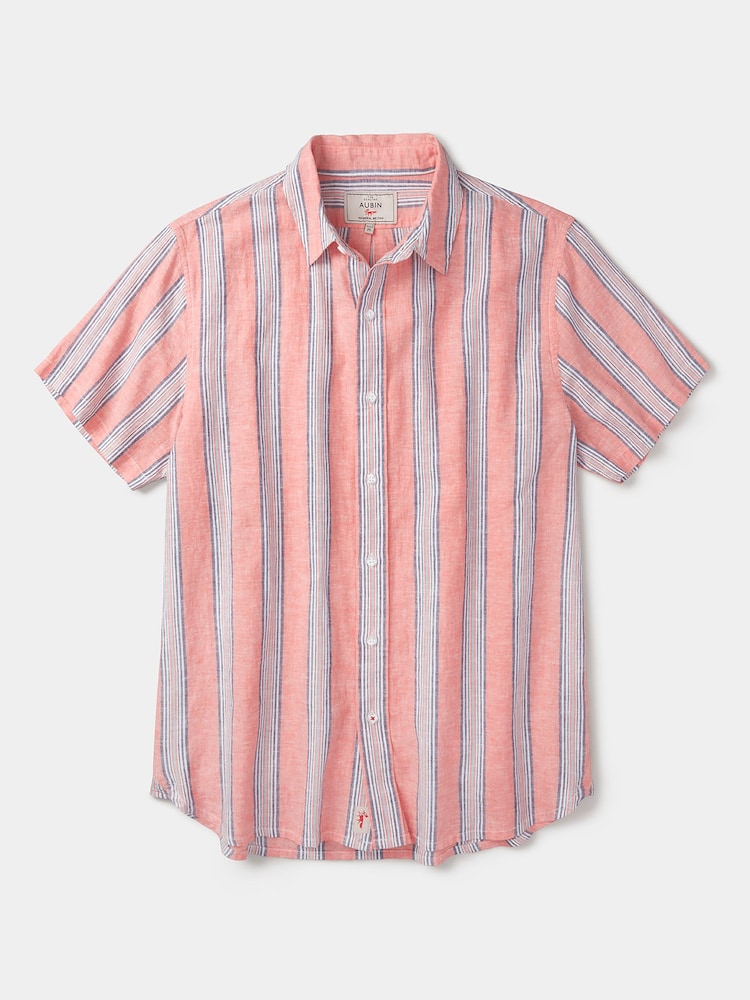 ピンク - Aubin Austin Cotton & Linen Short Sleeved Shirt - 画像 5 / 5