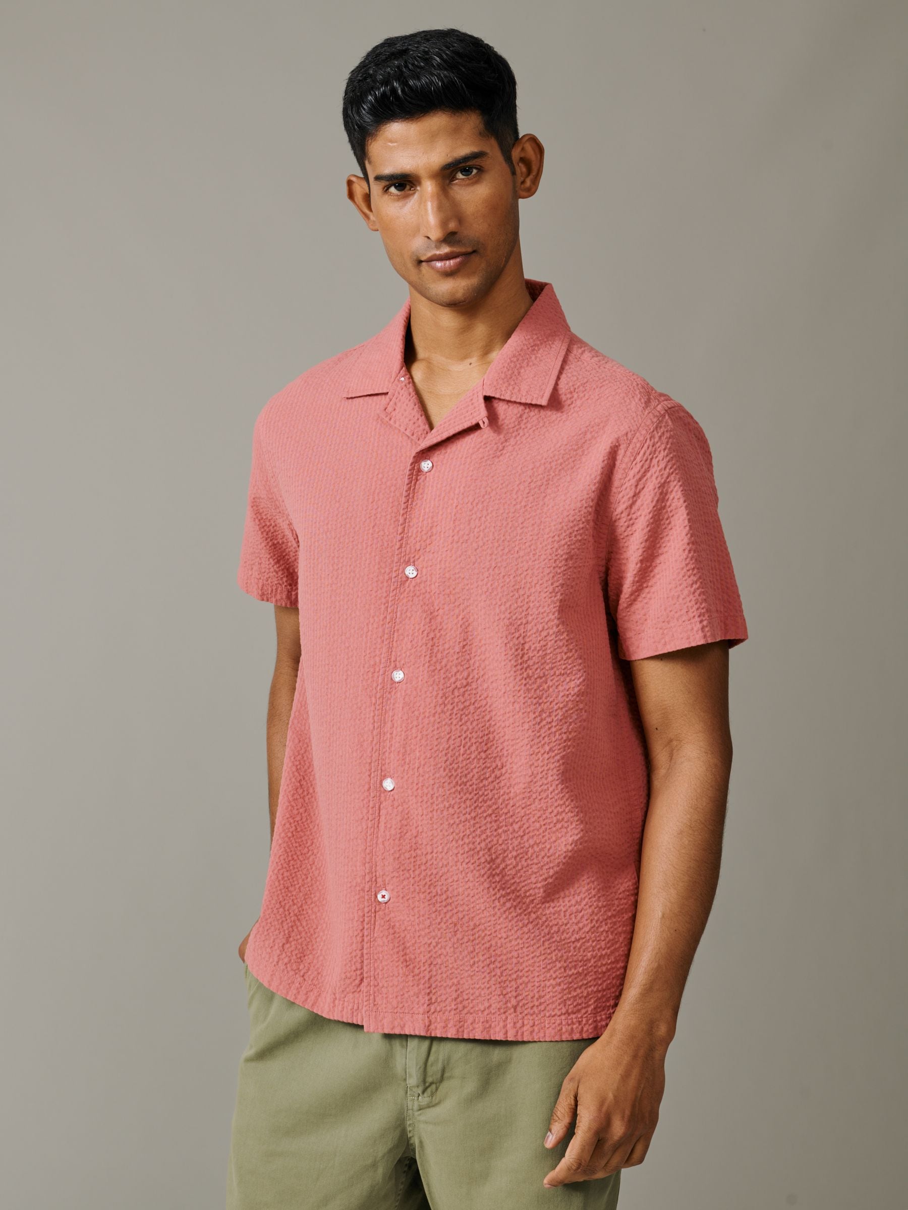 Next：日本 ピンク - Aubin Brambling シアサッカー 半袖シャツ from