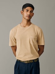 Amarillo - Camiseta con bolsillo teñida en prenda de Aubin Hareby - Imagen 1 de 5