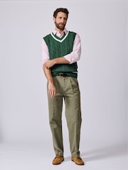 Aubin Green Everby Cotton Cricket Slipover Jumper - Image 5 of 6