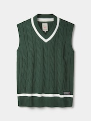 Aubin Green Everby Cotton Cricket Slipover Jumper - Image 6 of 6