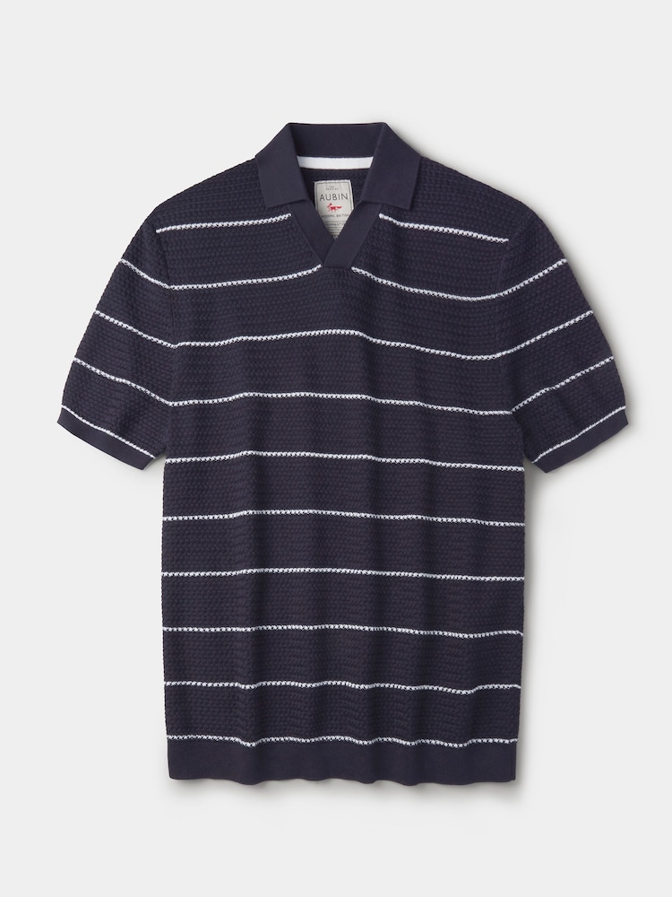 Aubin Blue Alford Textured Polo Shirt - Image 1 of 1