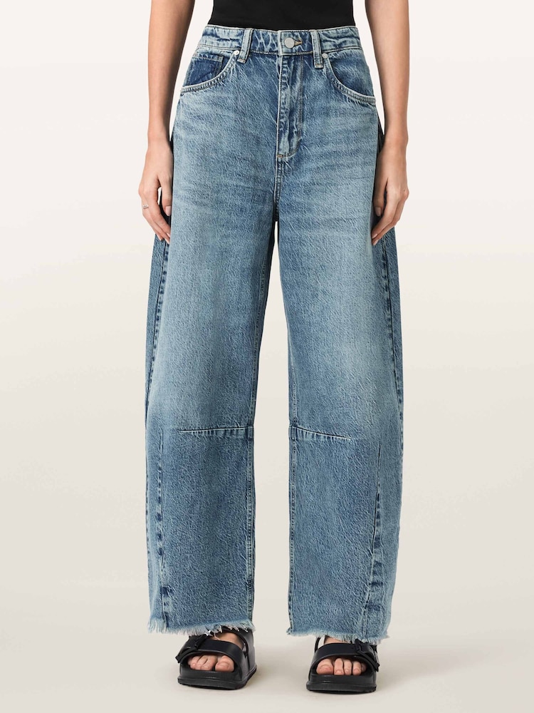 AllSaints Blue Payton Crop Jeans - Image 1 of 8