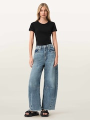 AllSaints Blue Payton Crop Jeans - Image 2 of 8