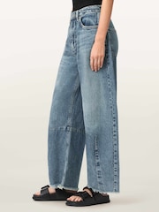 AllSaints Blue Payton Crop Jeans - Image 4 of 8