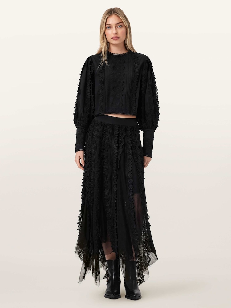 AllSaints Black Vashtie Skirt - Image 2 of 6