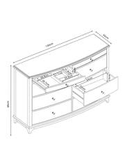 Light Natural Madeline Solid Mango Wood 8 Drawer Chest of Drawers - Image 4 of 12
