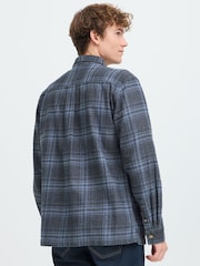 Casual Friday Blue CFLotus Long Sleeve Checked Shirt - Image 2 of 7