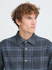 Casual Friday Blue CFLotus Long Sleeve Checked Shirt - Image 4 of 7