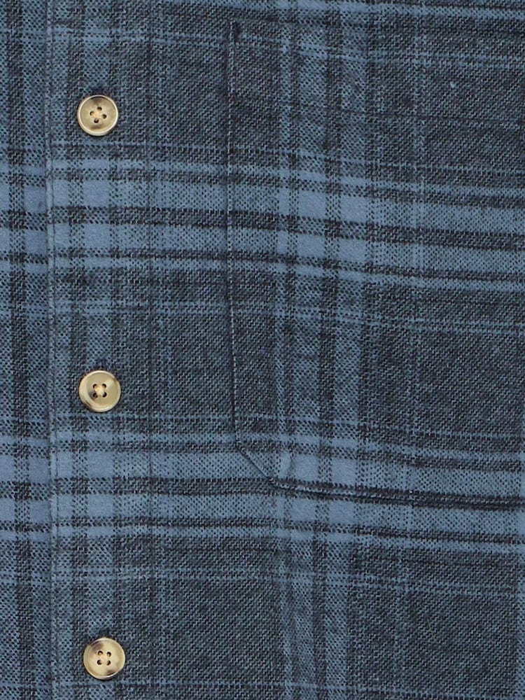 Casual Friday Blue CFLotus Long Sleeve Checked Shirt - Image 7 of 7