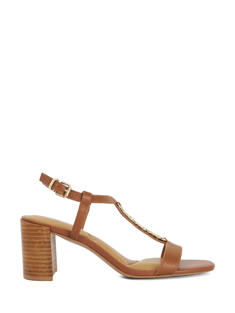 Dune London Brown Josina Block Heeled Sandals - Image 1 of 5