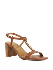 Dune London Brown Josina Block Heeled Sandals - Image 2 of 5