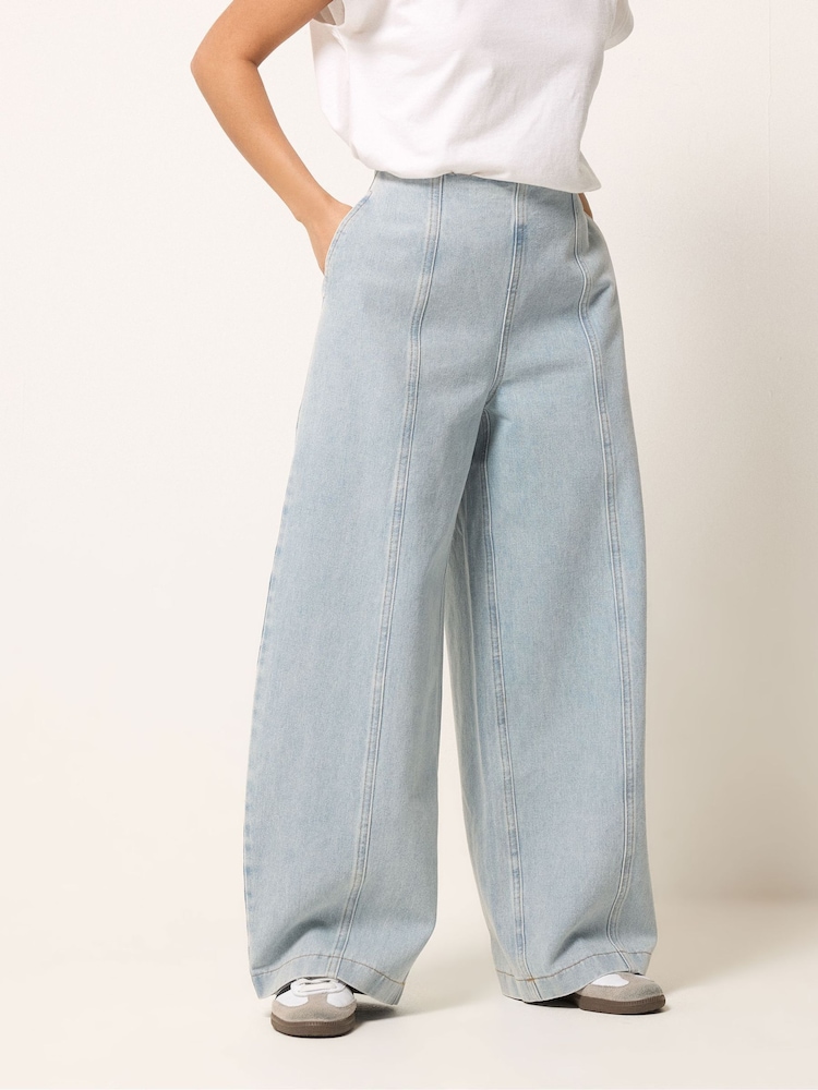 PixieGirl Blue Seam Front Balloon Jeans - Image 2 of 5 PixieGirl Blue Seam Front Balloon Jeans - Image 2 of 5