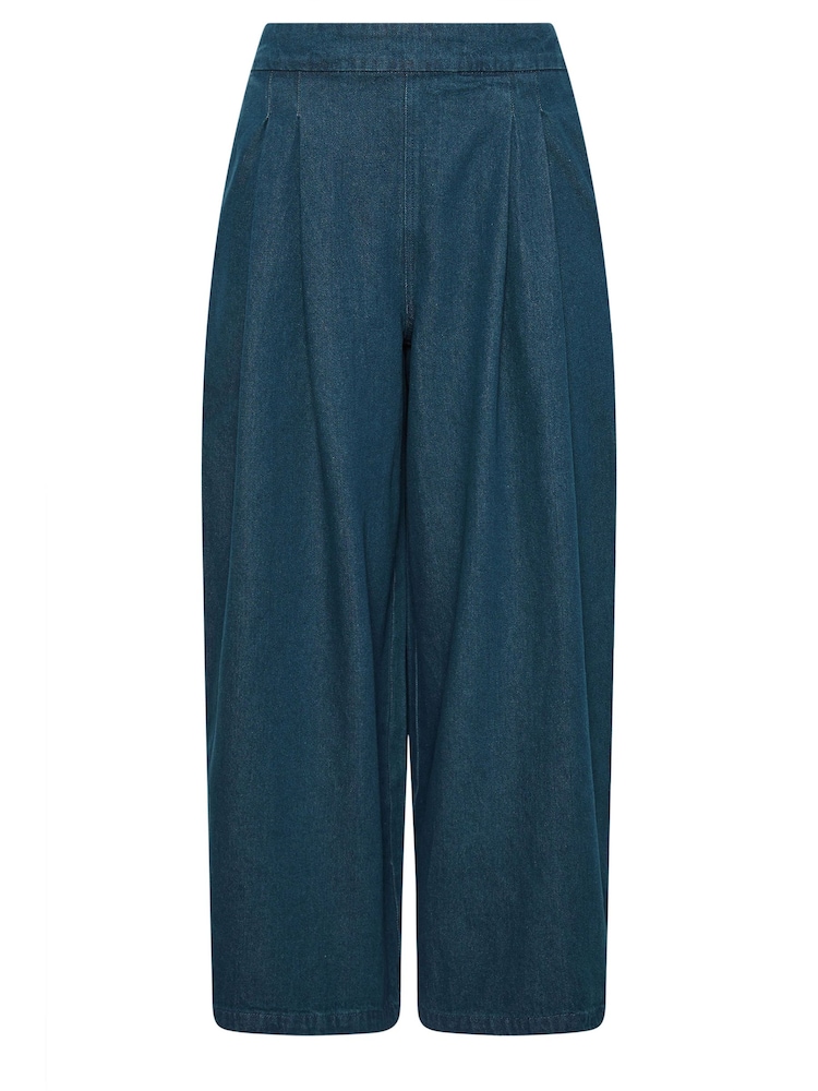 PixieGirl Petite Blue Pleated Front Wide Leg Jeans - Image 5 of 5