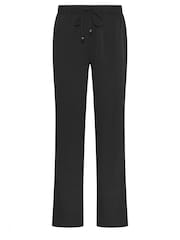 Long Tall Sally Black Textured Wide Leg Trousers - Image 6 of 6
