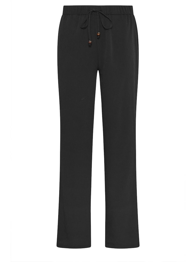 Long Tall Sally Black Textured Wide Leg Trousers - Image 6 of 6 Long Tall Sally Black Textured Wide Leg Trousers - Image 6 of 6