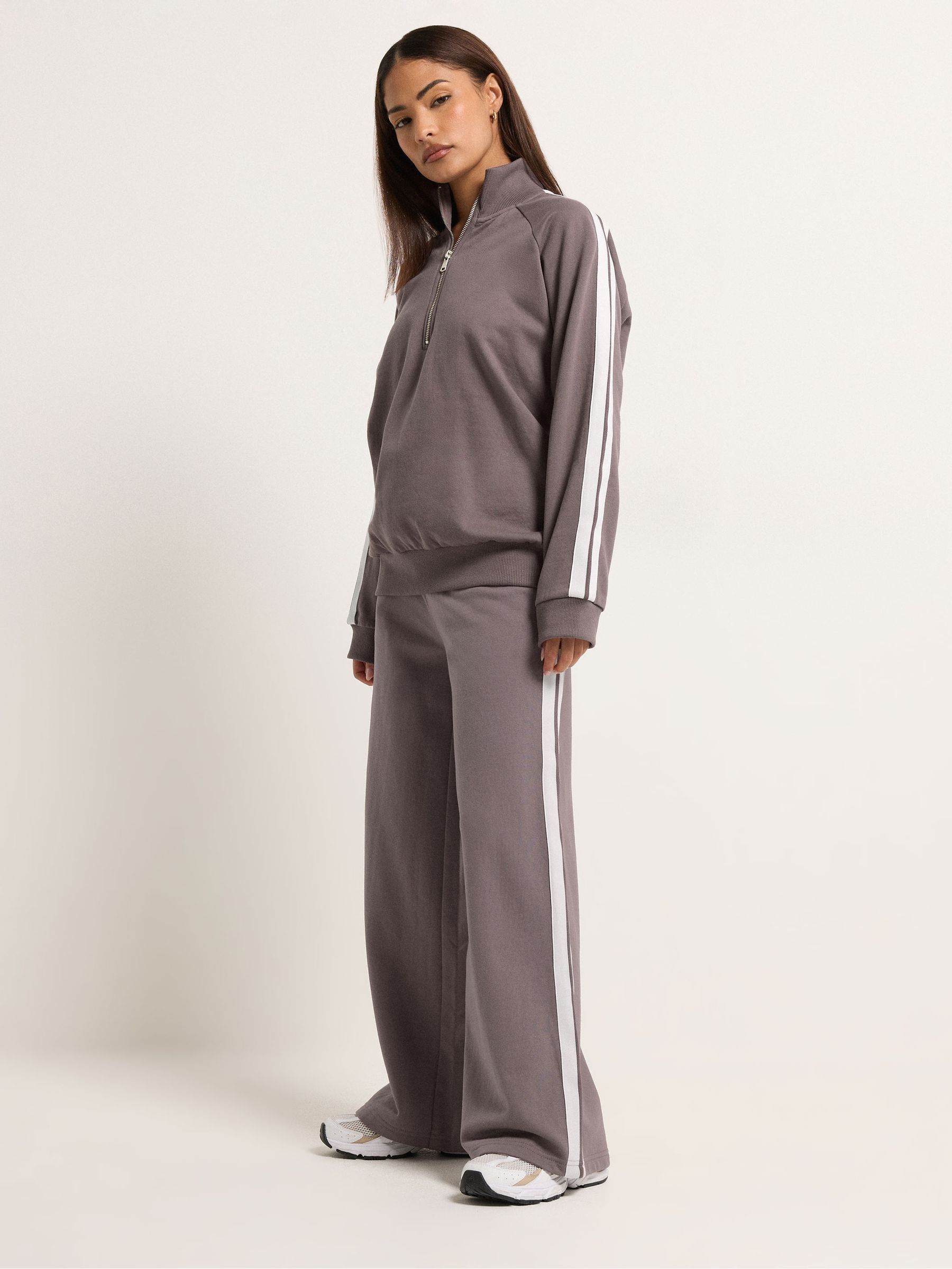 Buy PixieGirl Petite Purple Stripe Quarter Zip Sweatshirt from