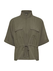 PixieGirl Green Short Sleeve Linen Jacket - Image 5 of 5