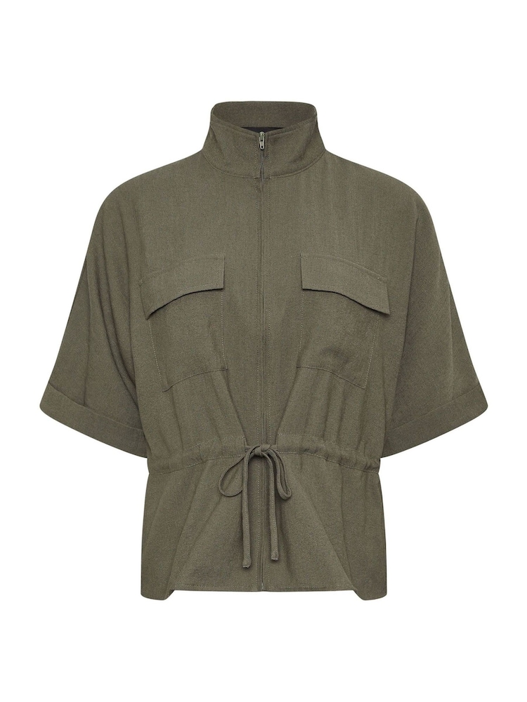 PixieGirl Green Short Sleeve Linen Jacket - Image 5 of 5