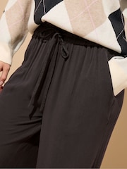 M&Co Brown Petite Acid Wash Wide Leg Trousers - Image 4 of 6