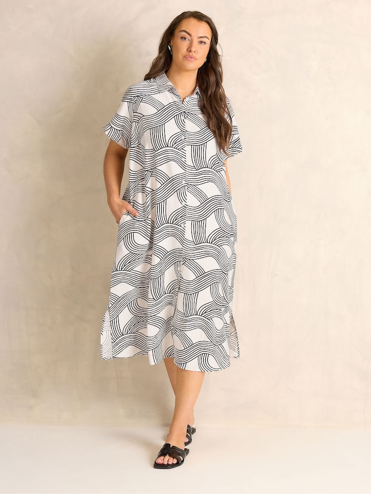Evans Natural Line Markings Shirt Dress - Image 1 of 6