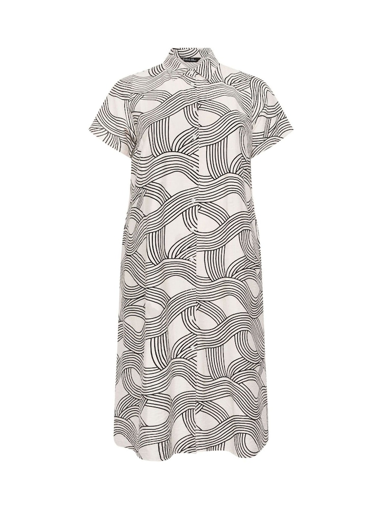 Evans Natural Line Markings Shirt Dress - Image 6 of 6