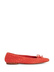 Dune London Bright Red Heat Woven Ballerina Shoes - Image 2 of 6