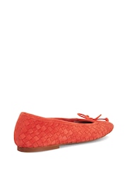 Dune London Bright Red Heat Woven Ballerina Shoes - Image 3 of 6