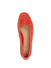 Dune London Bright Red Heat Woven Ballerina Shoes - Image 5 of 6