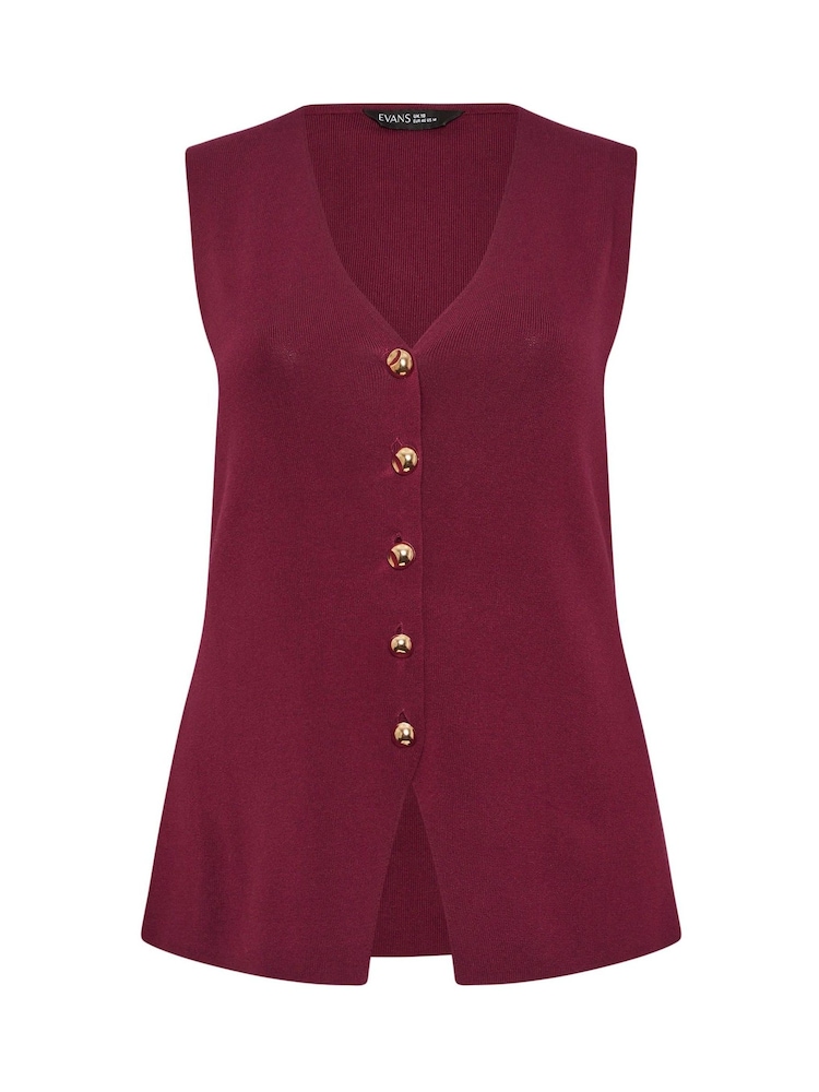 Evans Red Knitted Waistcoat - Image 6 of 6