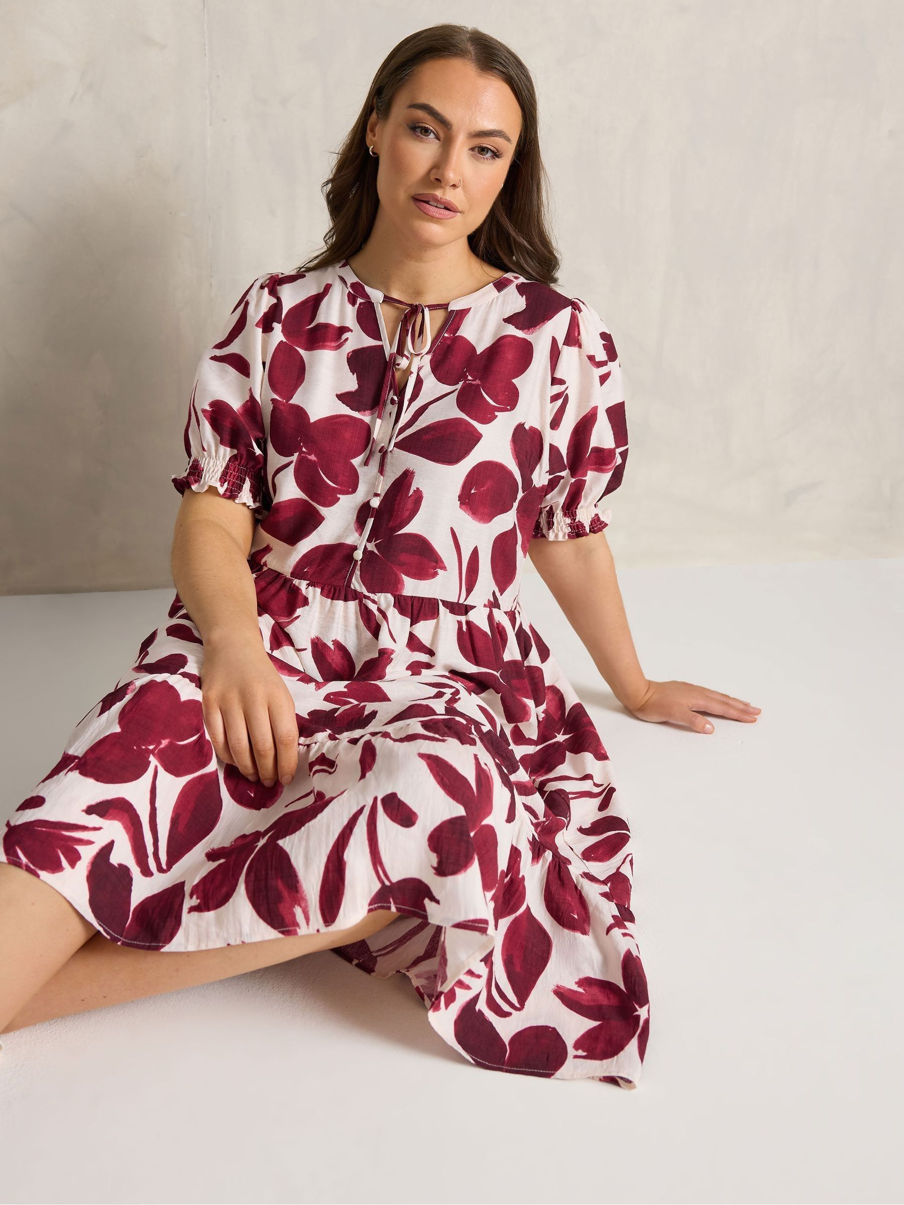 red floral boho dress Flying Tomato Small/Med Red Floral Maxi BOHO Dress