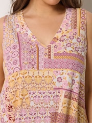 Yours Curve Purple Ribbed Vest Top - Image 4 of 5