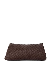 Dune London Dark Brown Encourage Woven Clutch Bag - Image 2 of 4
