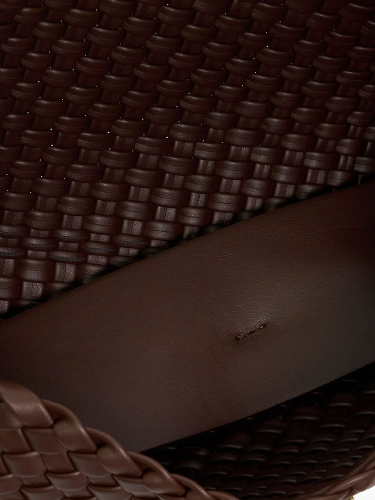 Dune London Dark Brown Encourage Woven Clutch Bag - Image 4 of 4