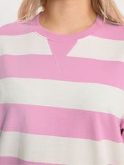 Yours Curve Pink Stripe Heavy weight T-Shirt - Image 4 of 5