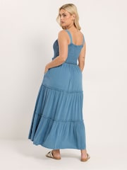 Yours Curve Rochie lungă Shirred Strappy Chambray - Imaginea 4 din 6