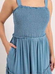 Yours Curve Rochie lungă Shirred Strappy Chambray - Imaginea 5 din 6
