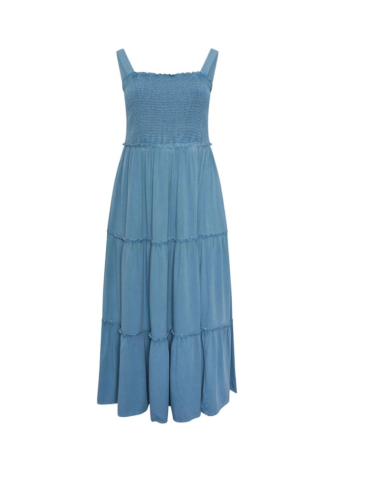 Yours Curve Rochie lungă Shirred Strappy Chambray - Imaginea 6 din 6