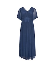 Yours Curve Blue London Gathered Maxi Dress - Image 5 of 5