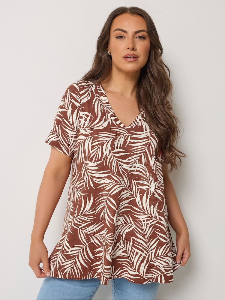 Yours Curve Brown Swing Top - Image 1 of 5
