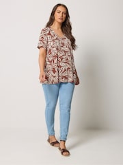 Yours Curve Brown Swing Top - Image 2 of 5