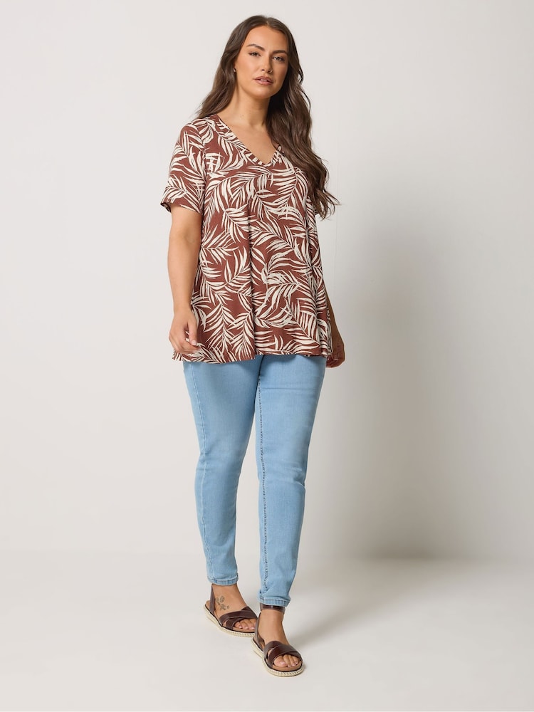 Yours Curve Brown Swing Top - Image 2 of 5