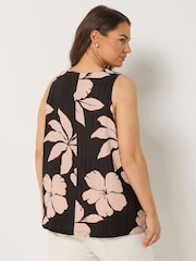 Yours Curve Brown Tie Front Vest Top - Image 3 of 5