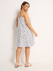 Yours Curve White Shell Print Mini Dress - Image 4 of 6