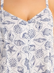 Yours Curve White Shell Print Mini Dress - Image 6 of 6