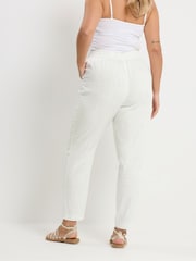 Yours Curve White Joggers With Linen - Image 3 of 5